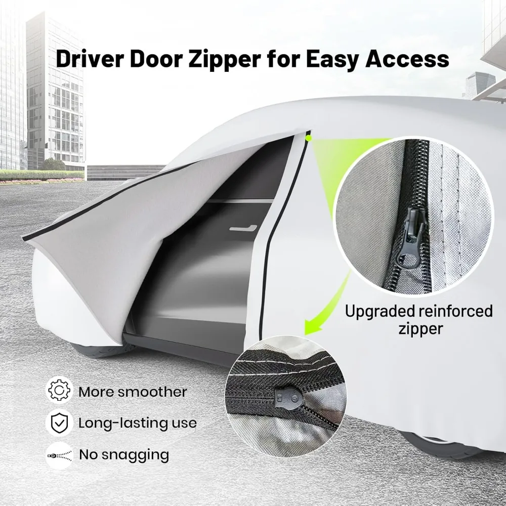 Copriauto Tesla Model 3: protezione impermeabile per tutte le stagioni con presa d'aria e cerniera per porta di ricarica