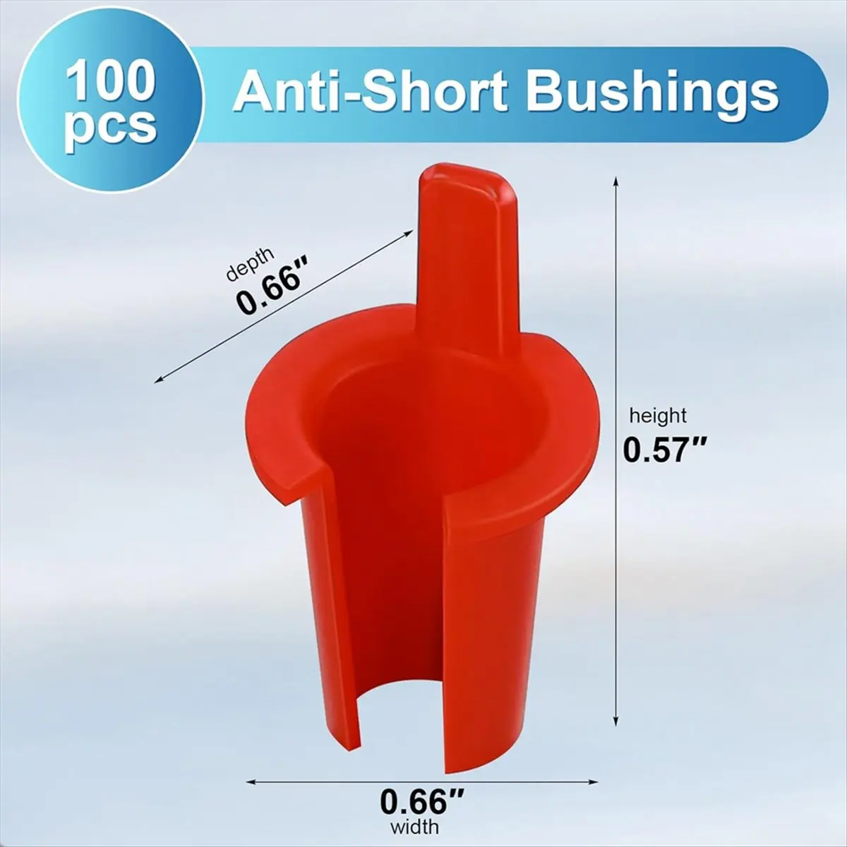T32C New 100 Pack Anti-Short Bushing 3/8 Inch Electrical /Bx Cable Bushing Red Head Electrical Wire Connectors
