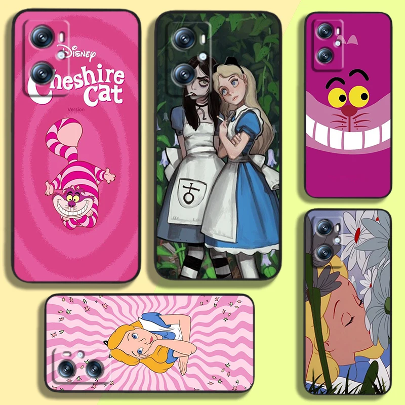 

Disney Alice Wonderland For OPPO Find X6 X5 X3 A54S A5 A94 A16 A53S A57 A74 A72 A98 A78 A96 A9 5G Black Cover Phone Case