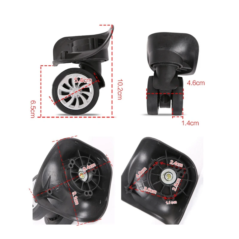 

Комплект из 4 универсальных поворотных колес для чемоданов и багажа