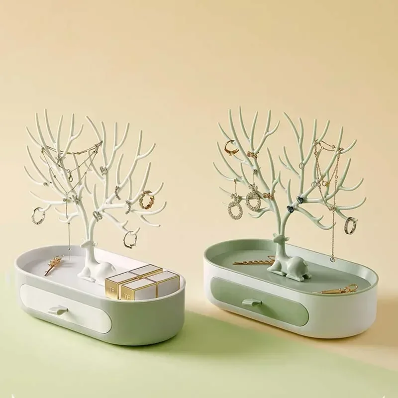 Jewelry Rack Antlers Earrings Necklaces Rings Display Bracelet Deer Jewelry Organizer Cases Stand Tray Tree Gifts For Women