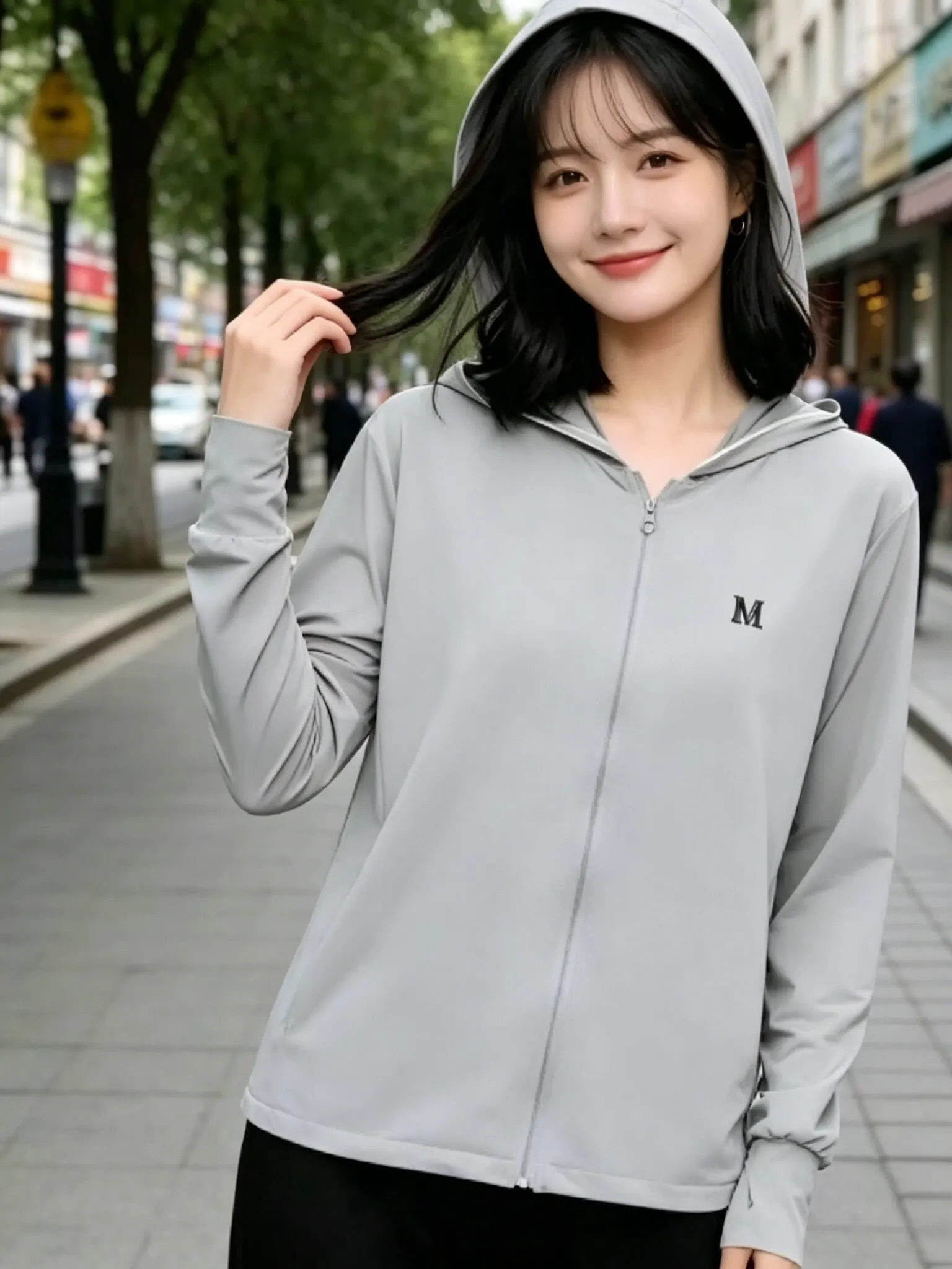 

Women's Summer Long Ice Silk Sun Protection Clothing Breathable Outdoor Shade-Casting Lightweight Outerwear UV Protection