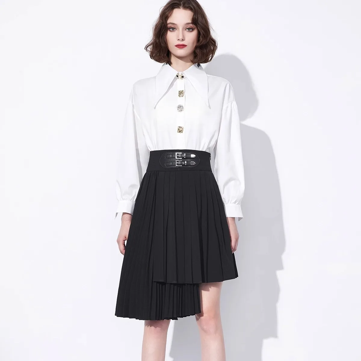 

White Ele Lady irt Женские облегающие длинные свеки Весна Осень Новый дизайн Sense Faionable Office Sle на пуговицах