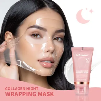 Mascarilla de envoltura nocturna de colágeno, mascarilla Facial coreana brillante hidratante para rejuvenecimiento, mascarilla Facial elástica para la piel brillante