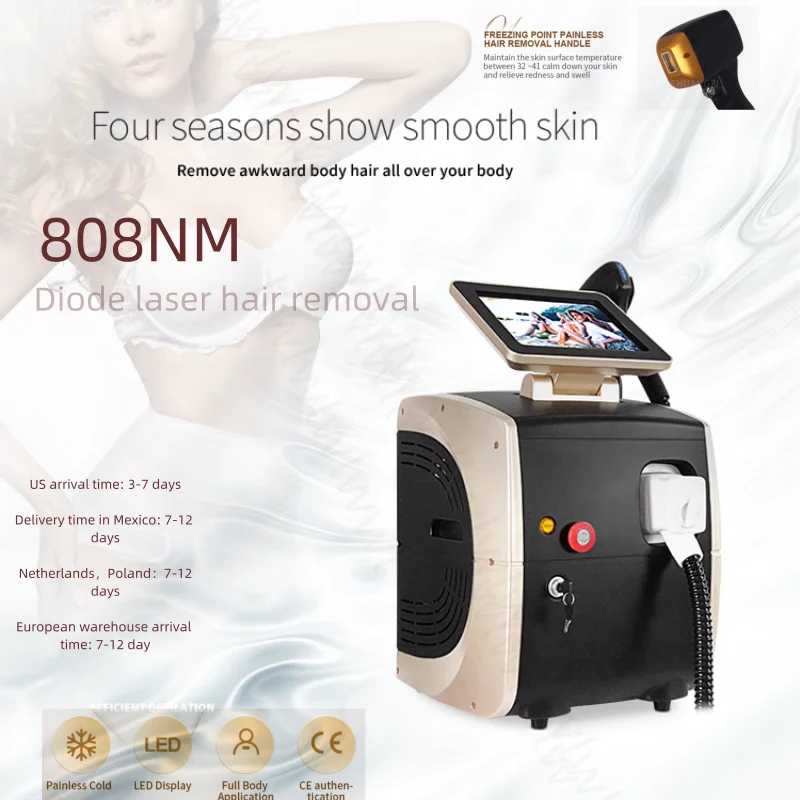 Triple Wavelength 808 Nm Skin Rejuvenation Ice Platinum Depilacion 3 Waves 755 1064 808nm Diode Laser Hair Removal Machine