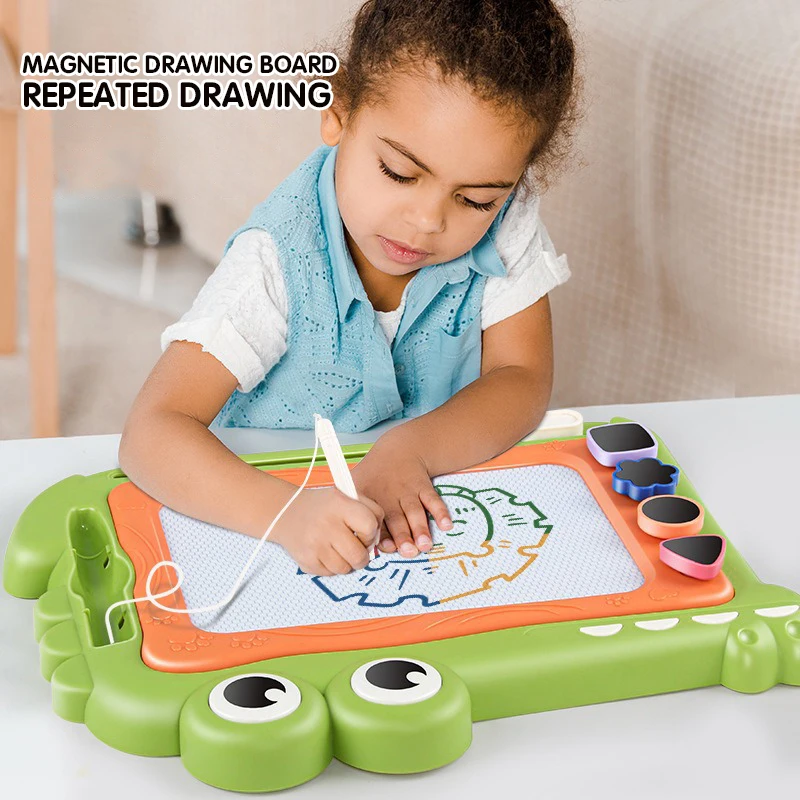 

Children's Magnetic Drawing Board Cartoon Crocodile Colorful Graffiti Writing Painting Board Toy for Boys Girls Birthday Gifts
