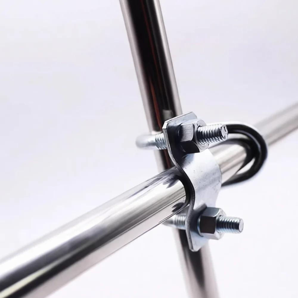 Carbon Steel Galvanized U Bolt Pipe Fastener Versatile Cross Clamp For Greenhouse Frame Construction Irrigation Supply