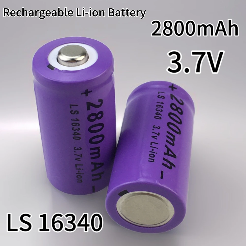 Batterie lithium-ion aste pour caméra de sécurité, CR123A, RCR 2024, ICR 123, 16340 mAh, 2800 V, nouveau, 3.7