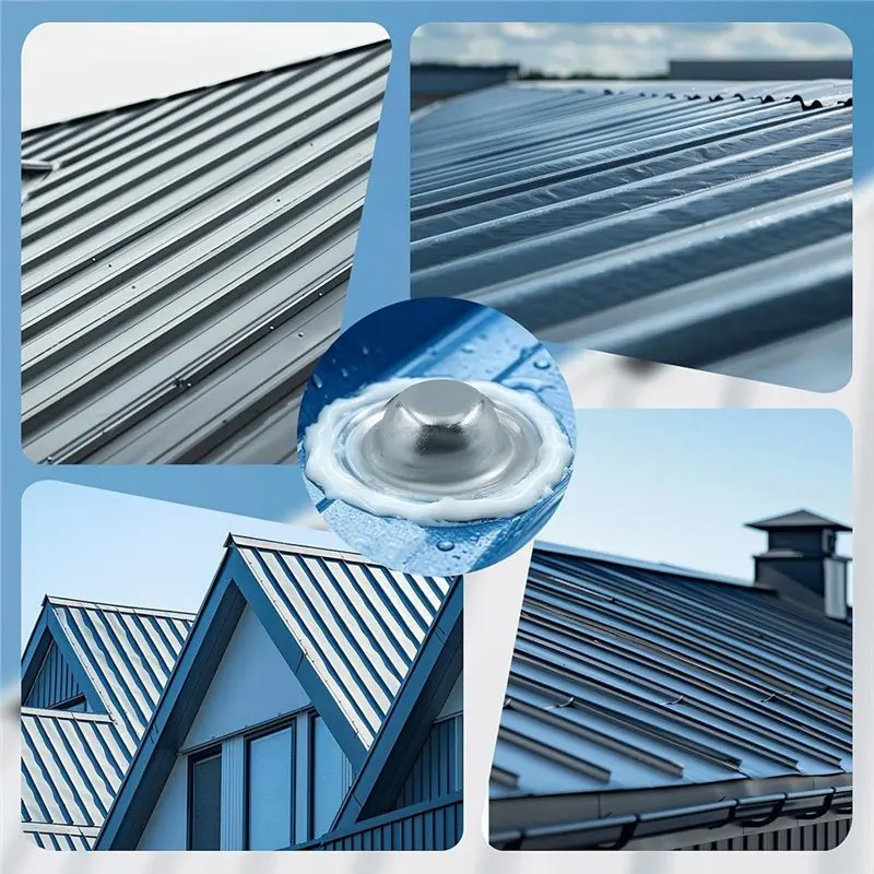 A93E-Roof Screw Caps, Rustproof & Waterproof Roofing Screwcaps, Seal Over Existing Screws Heads To Prevent Leaks 100Pcs