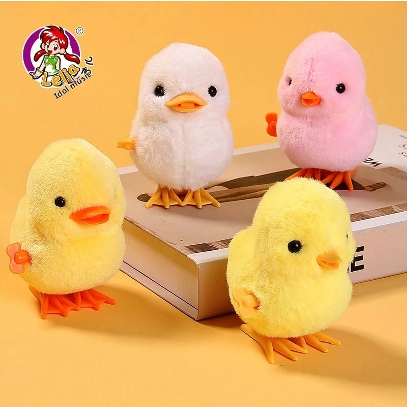 1Pcs Cute Wind Up Chick Plush Animals Toy Kids Boy Girl Stuffed Animals Chick Clockwork Walking Toys Children Fun Gifts