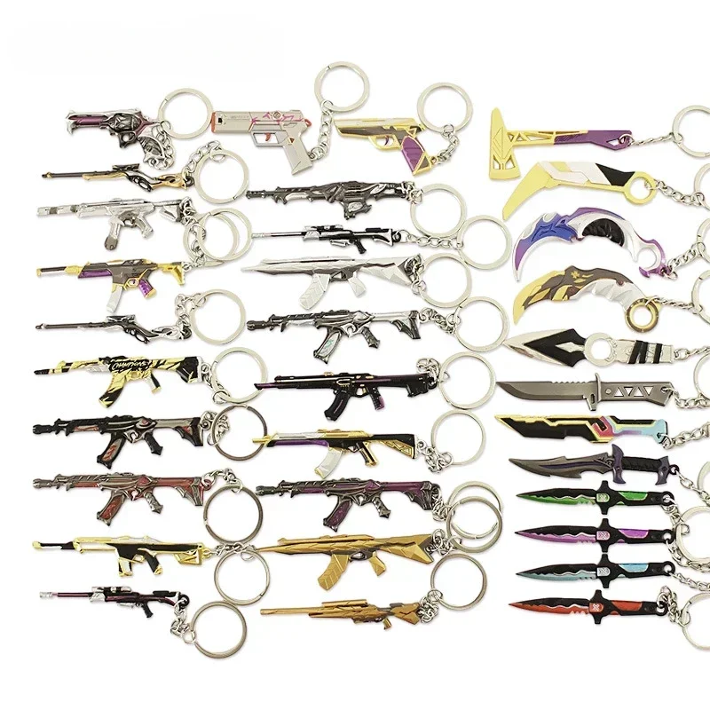 Valorant Keychains Collection AGENTS Weapon Model Game Peripheral Metal Pendant Accessories Keychains Ornaments Gifts Toys Boys