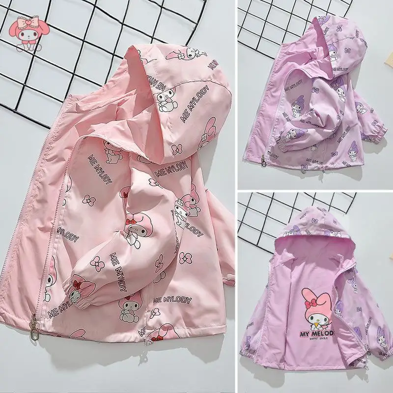 

Kuromi Anime Girls Wearing Jackets On Both Sides Kawaii Cartoon Sanrio Spring Autumn New Jacket Fashionable Sweet Comfortable