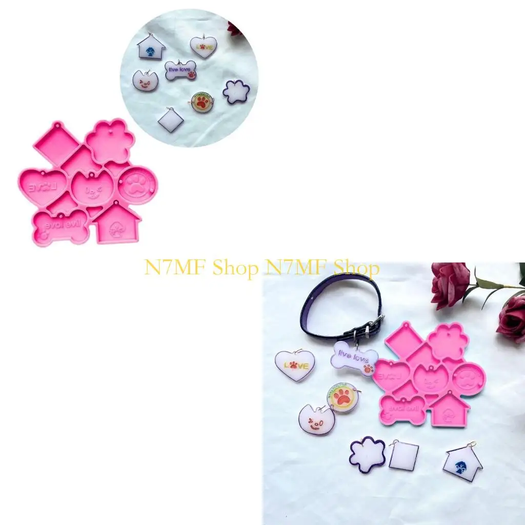 

N7MF прозрачная блестящая собачья костяная кость Силиконовая плесень для валентин