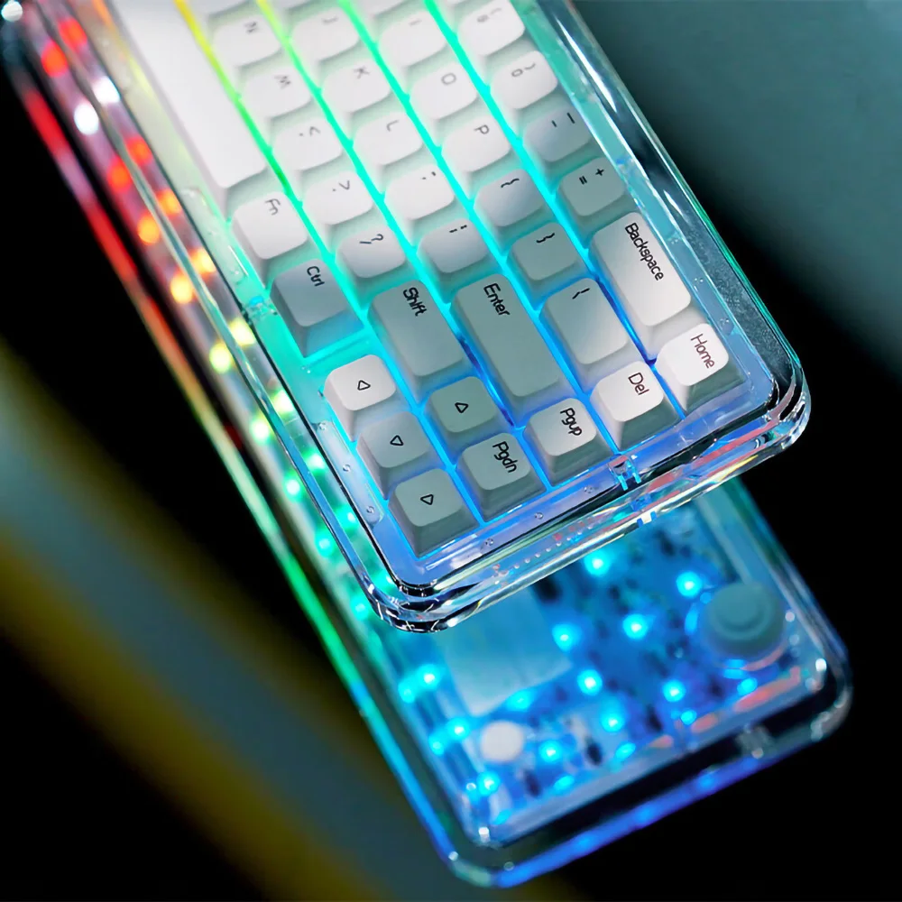 

FirstBlood B67 Crystal Mechanical Keyboard Gaming Machincal Cool RGB Three-mode Moon Axis Game Transparent Wireless Keyboard