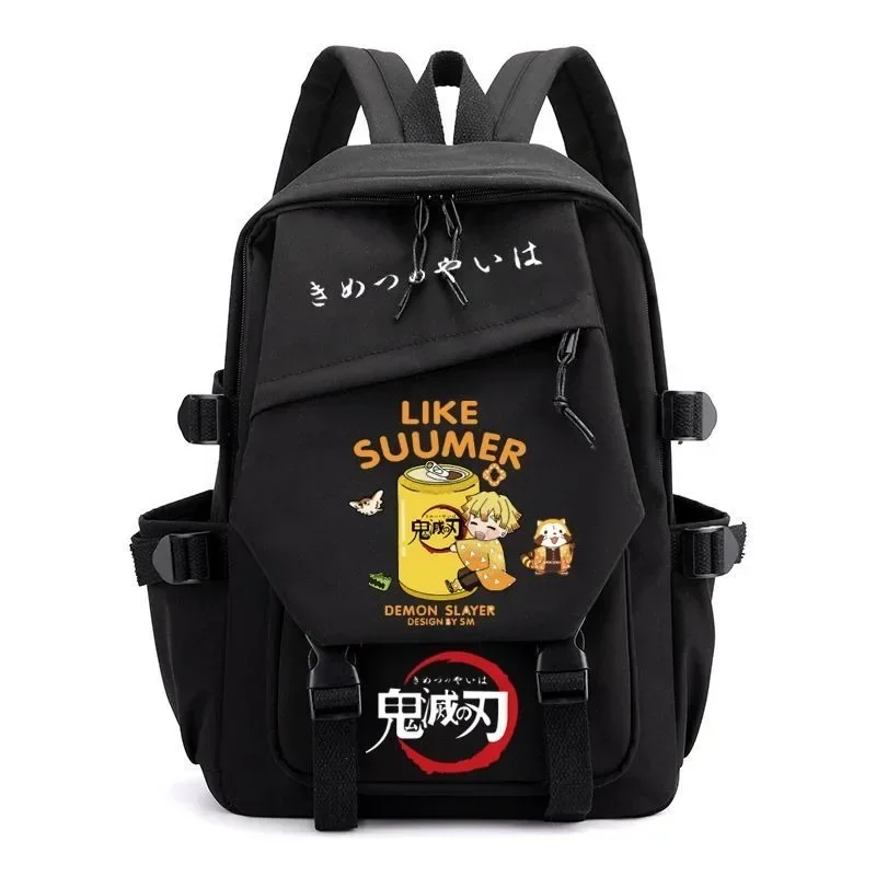 

29×42×13cm White Black, Demon Slayer, Kimetsu no Yaiba, Student Kids Teens School Bags, Anime Backpacks Girls Boys