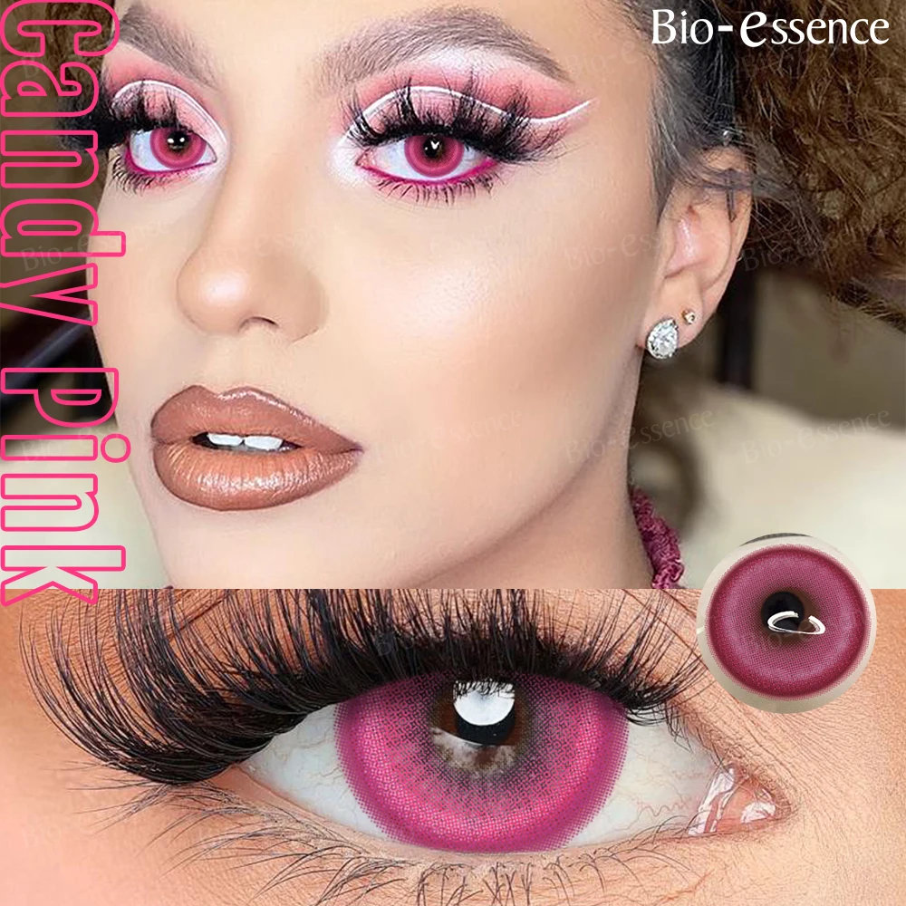 Bio-essence Contactlenzen 2 STKS Gekleurde Contactlenzen Cosplay Rode Lenzen 1 Jaar Mode Kleur Schoonheid Lenzen Feest Leuke Ooglens