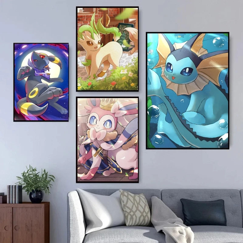 

Canvas Printing Hanging Pokemon Vaporeon Decoration Paintings Wall Stickers Friends Gifts Children's Bedroom Decor Poster Toys