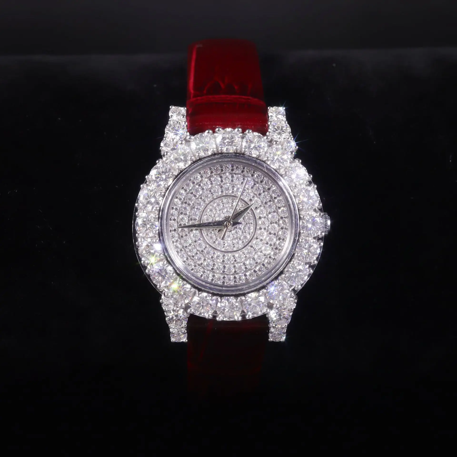Superior Jewelry Moissanite Waterproof Luxury Watch Gift Fashion Women's 925 Sterling Silver Zircon Quartz Wristwatches Ladies