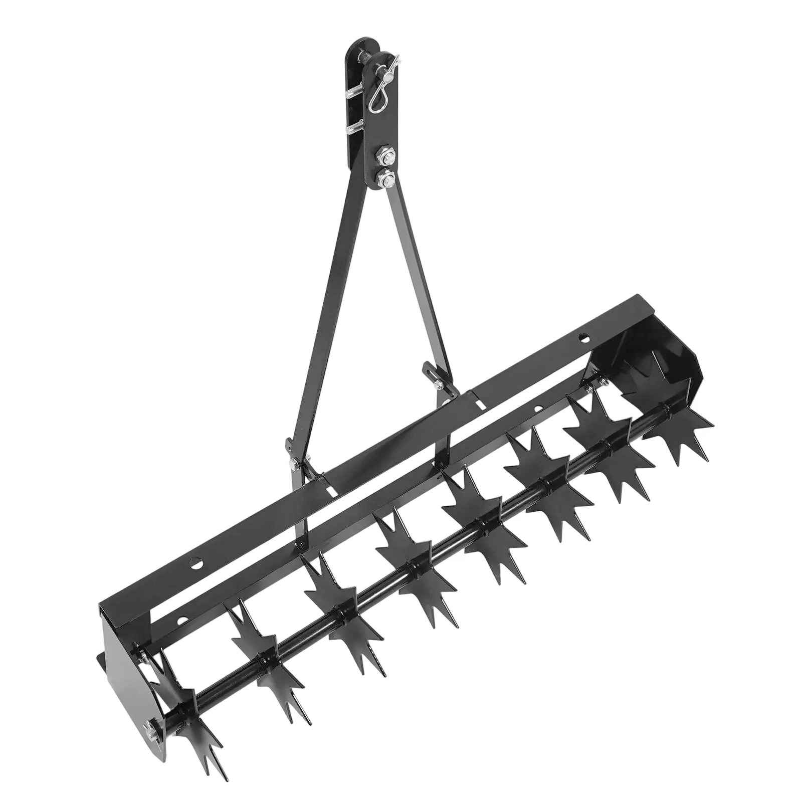 8-Spikes-Rasenbelüfter, manueller Rasenbelüfter zum Anhängen, Stanzwerkzeug für Gartenrasen, Eisen, 78,5 cm – Detail 9
