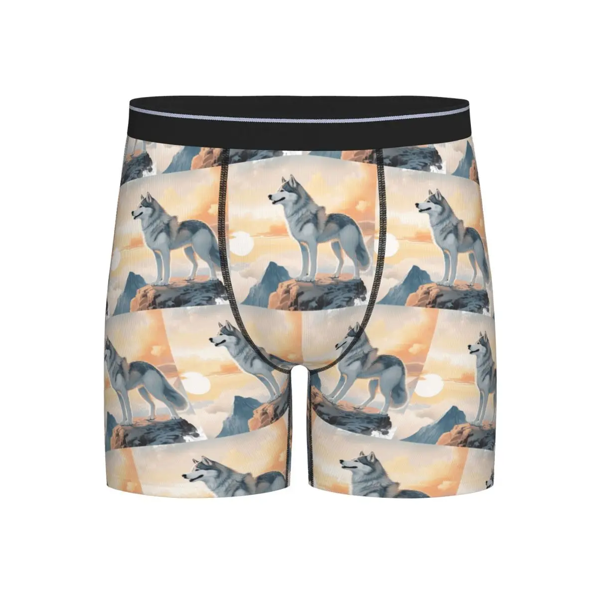 

Длинные трусы-боксеры, шорты, сибирские хаски в горах, мужские дышащие трусы для мужчин, подарки бойфренду
