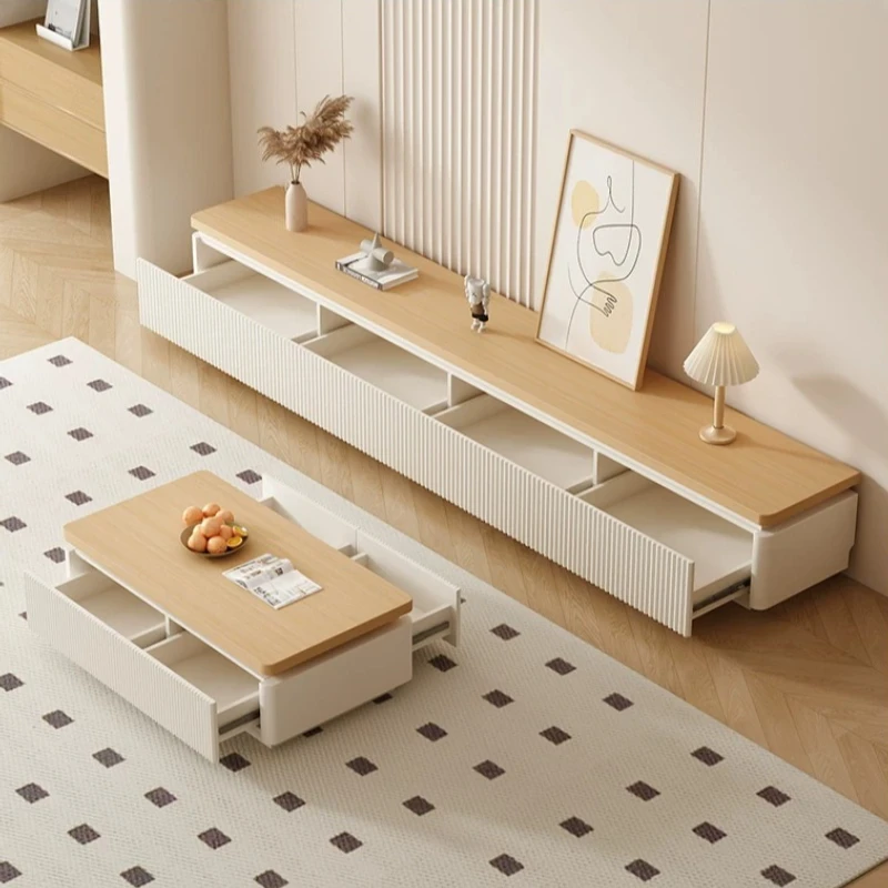 Home 120cm 130cm Coffee Tables Log Cream Style Coffee Table 160cm 180cm 200cm 220cm 240cm TV Cabinet Living Room Modern Simple