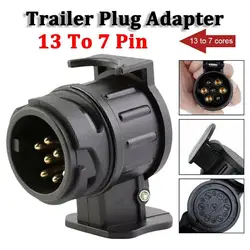 13 Pin to 7 Pin Towing Adaptor Trailer Caravan Truck Towbar Car Plug Adapter 12V Waterproof Electric Socket Converter Connector