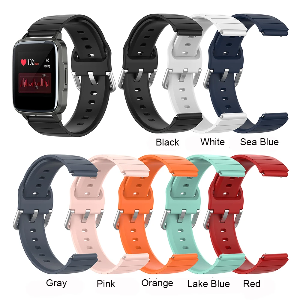 19 مللي متر ساعات سيليكون العصابات ل Umidigi Uwatch 3/ Uwatch GT/ Veryfitpro ID205L Smartwatch الرياضة الأشرطة استبدال معصمه ID205