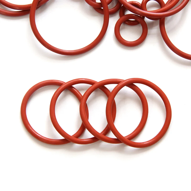 10/50pcs VMQ O Ring Gasket CS 4mm OD 12 ~ 150mm Red Waterproof Washer Round O Shape Silicone Ring Food Grade