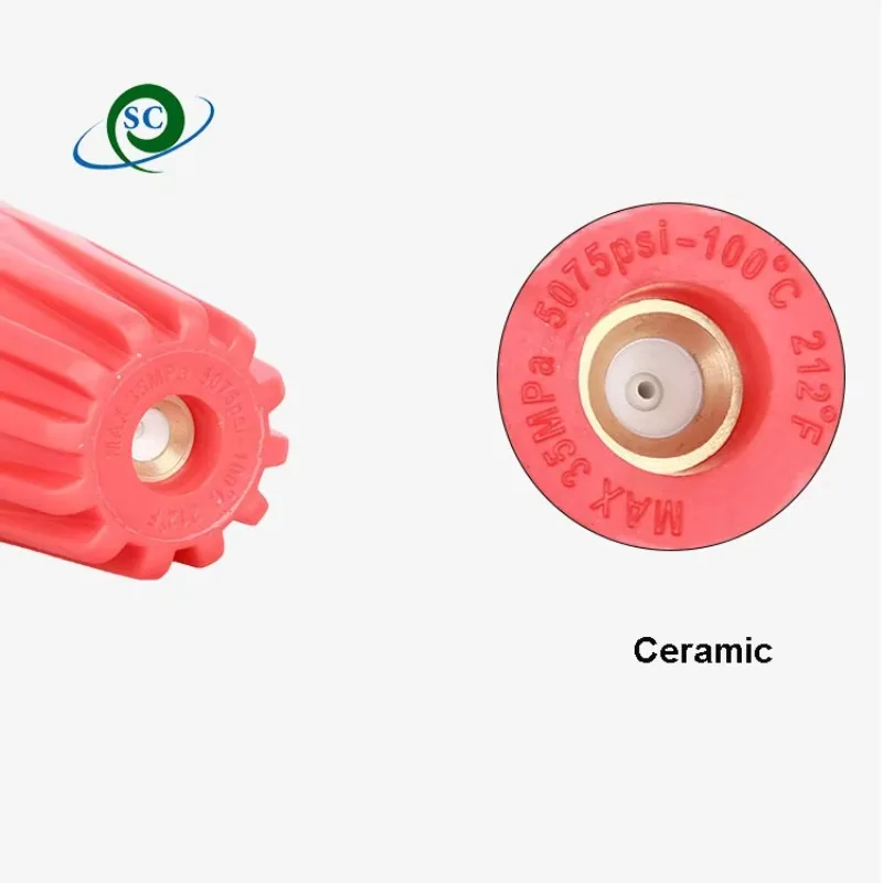 New - 350 Bar 5000 PSI High Pressure Brass Red Turbo Nozzle 360 Rotating Surface Cleaning Nozzle for Pressure Washer-HDF