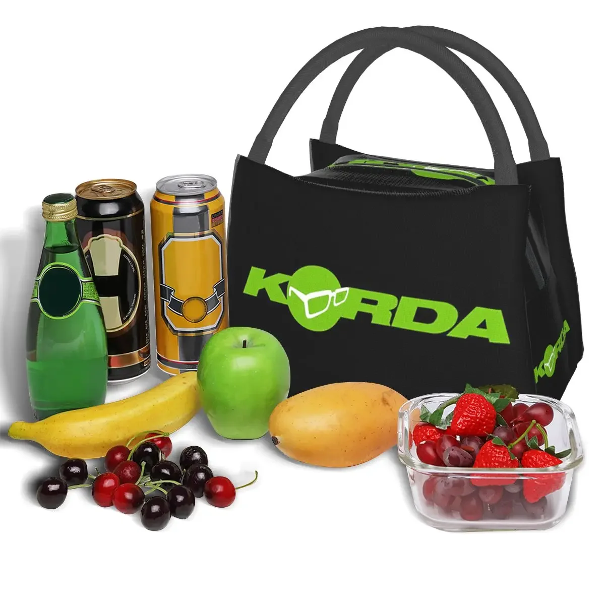 Korda Fishing Logo Lunch Bags Insulated Bento Box Resuable Lunch Tote Picnic Bags Cooler Thermal Bag for Woman Kids Travel