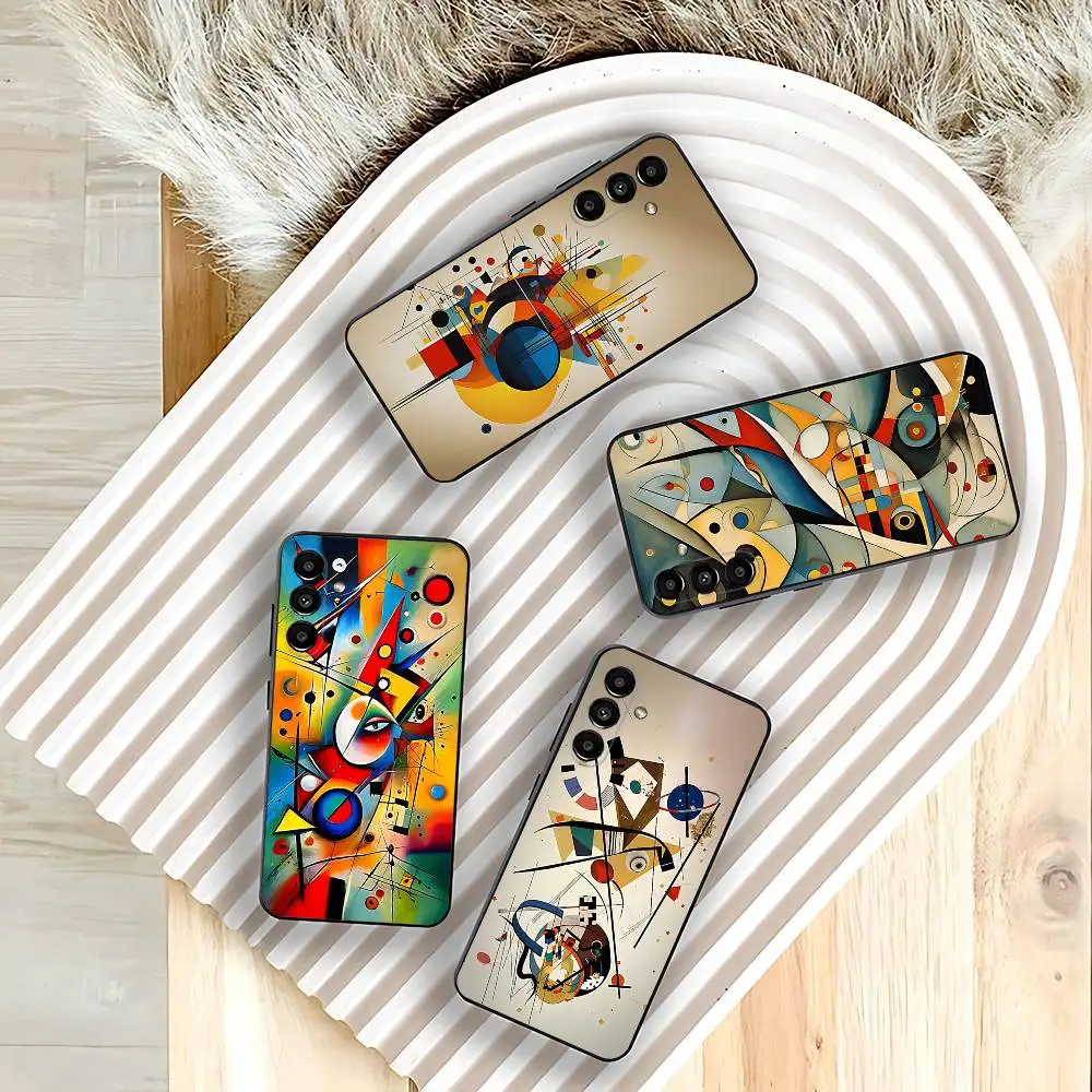 

W-Wassily Kandinsky Abstract Artistic Phone Case For Samsung Galaxy A73,31,32,72,41,53,52,71,22,5G,Note,J7,8,9 Soft Black Cover