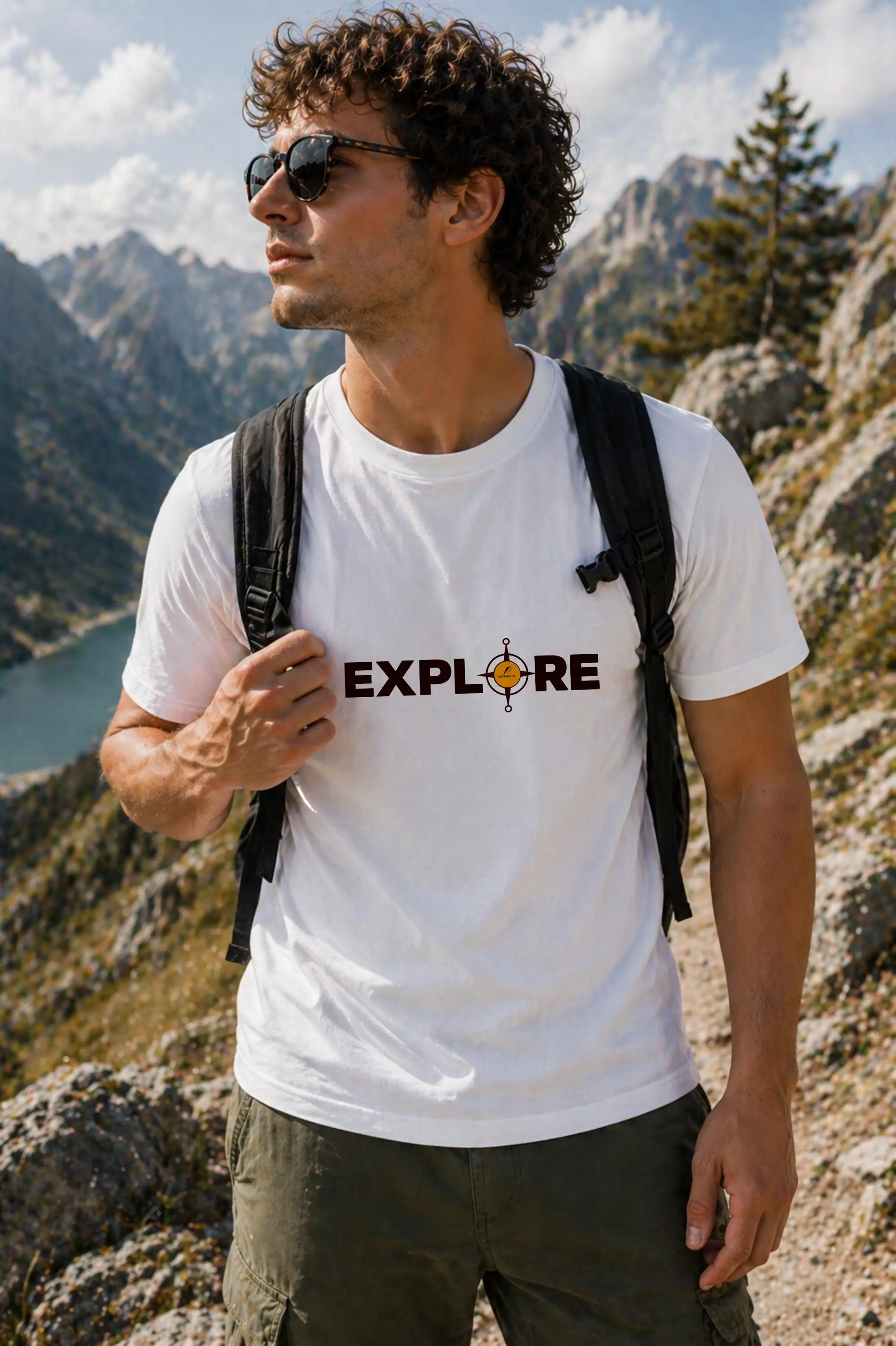 Explore Compass T-Shirt, Adventure Travel Graphic Tee, Hiking Outdoor Shirt, Organic Cotton Unisex Gift High-quality Fashionable