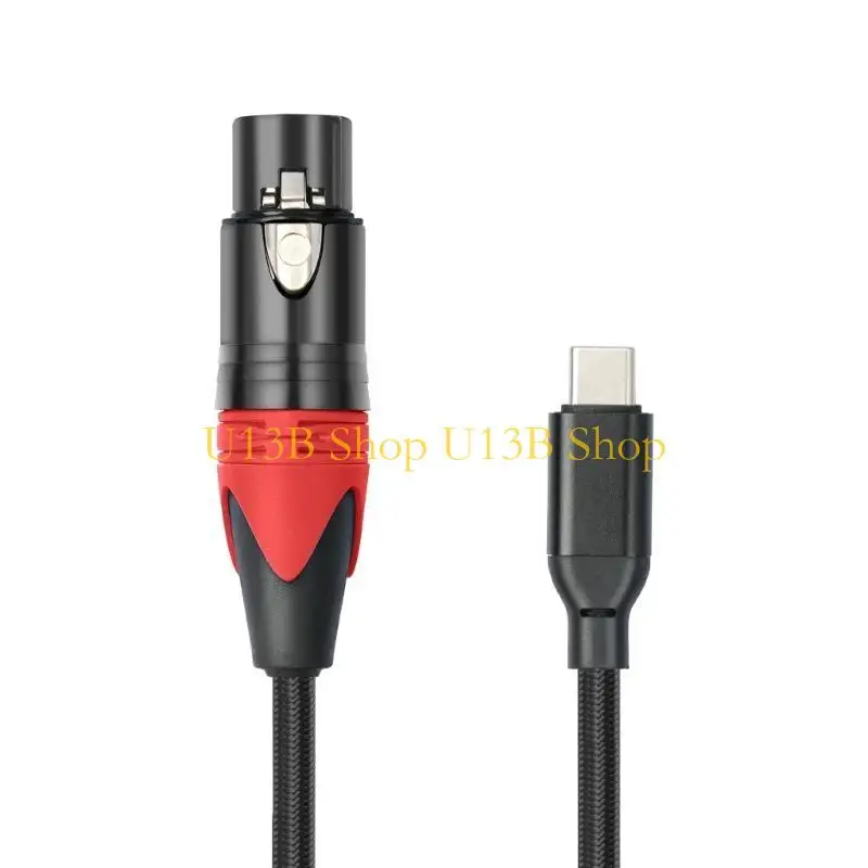 U13B USB C إلى كابل الميكروفون USB C إلى 3Pin كابل الميكروفون الإناث للتسجيل