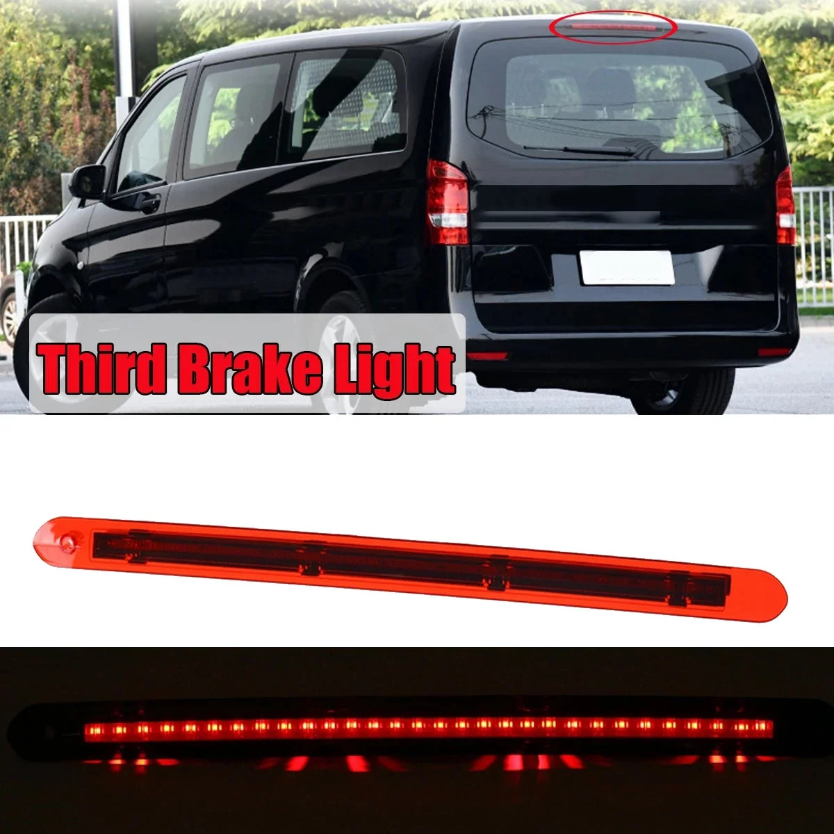 Car High Mount 3Rd Third Brake Light Rear Tail Light Stop Lamp for W447 Kasten Mixto Tourer 14-20