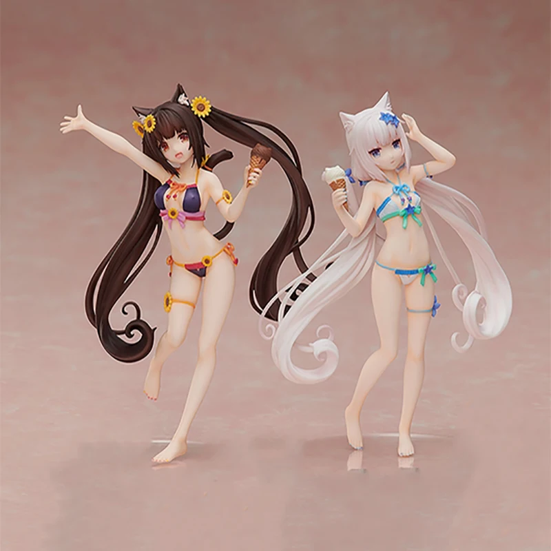 Freeing Nekopara Chocola Vanilla  Swimsuit Ver. PVC Action Figure Japanese Anime Figure Model Toys Collection Doll Gift