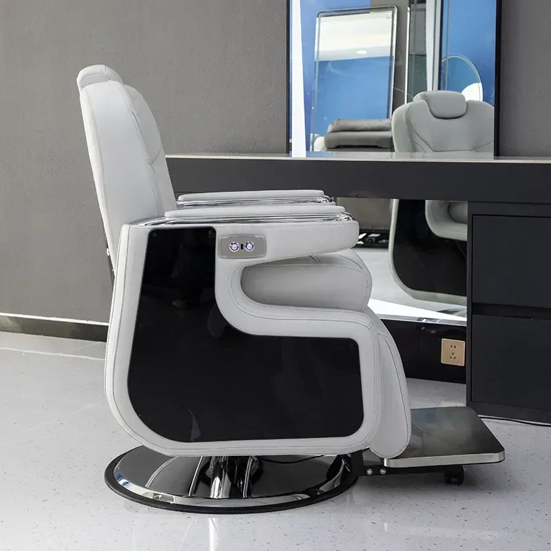 Bohorio Smart Electric Reclining Chair with Rotating Lift Headrest for Hair Cutting and Shaving