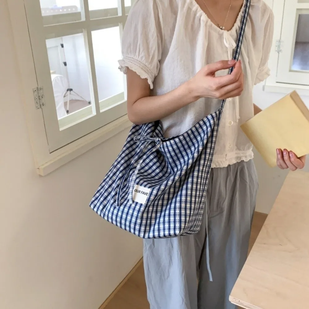 

Ins Korean Leopard Shoulder Bag Large Capacity Leisure Plaid Crossbody Bags Simple Students Underarm Bag Spring Summer