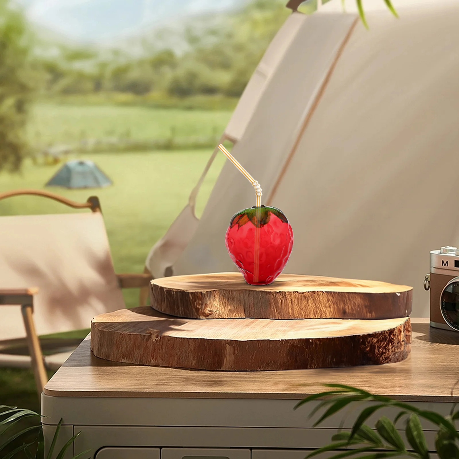 

Cute Strawberry Shaped Tumbler Drinking Bottle for Fruit Themed Events and Parties Hawaiian Summer Party Supplies