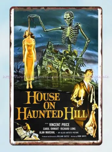 House on Haunted Hill (Vincent Price) 1959 metal tin sign art wall