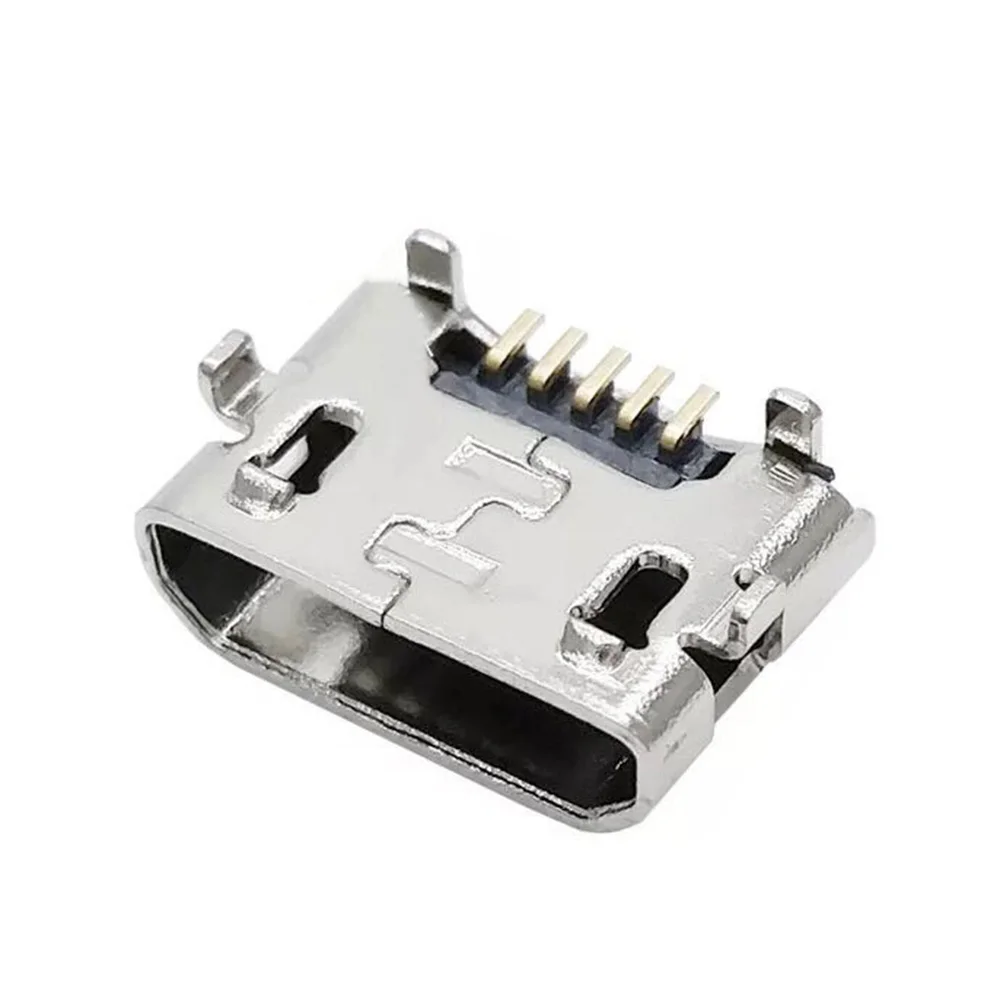 100pcs Micro USB Connector 5pin Jack Reverse Ox horn Charging Port Plug Socket Mini USB For Huawei 4X Y6 4A P8 C8817 max Lite