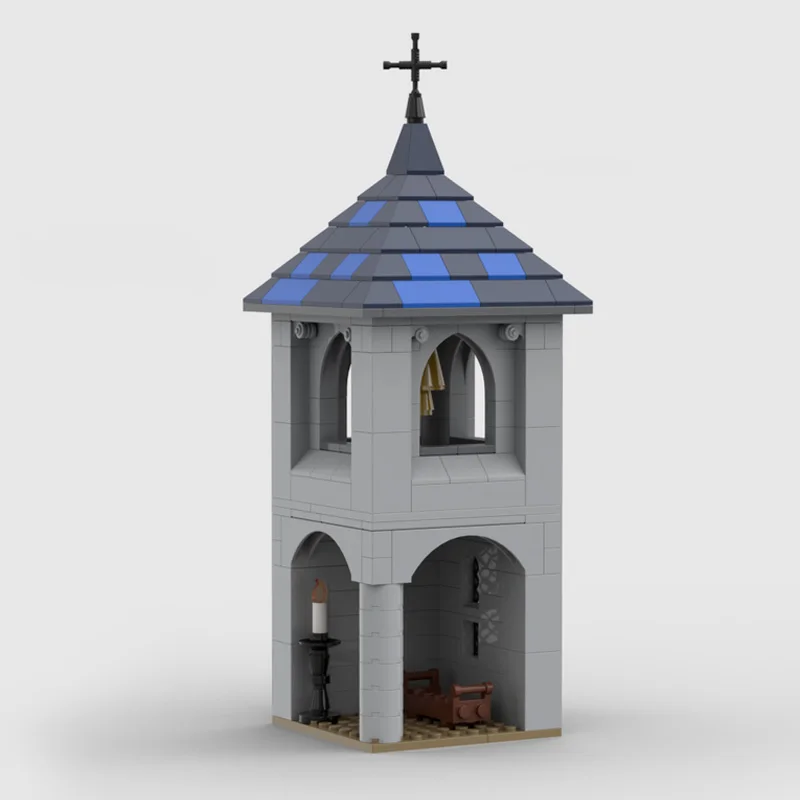 Juego de bloques de construcción MOC personalizados, modelo de árbol y capilla Medieval en miniatura, Kit de montaje creativo DIY para entusiastas de la arquitectura