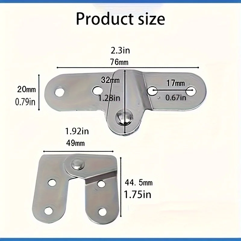 Picture 3: 2PCS Ladder Folding Hinges Rotatable Support Bracket Metal Hinge Invisible Heavy Duty Table Fixed Hinge Furniture Hardware