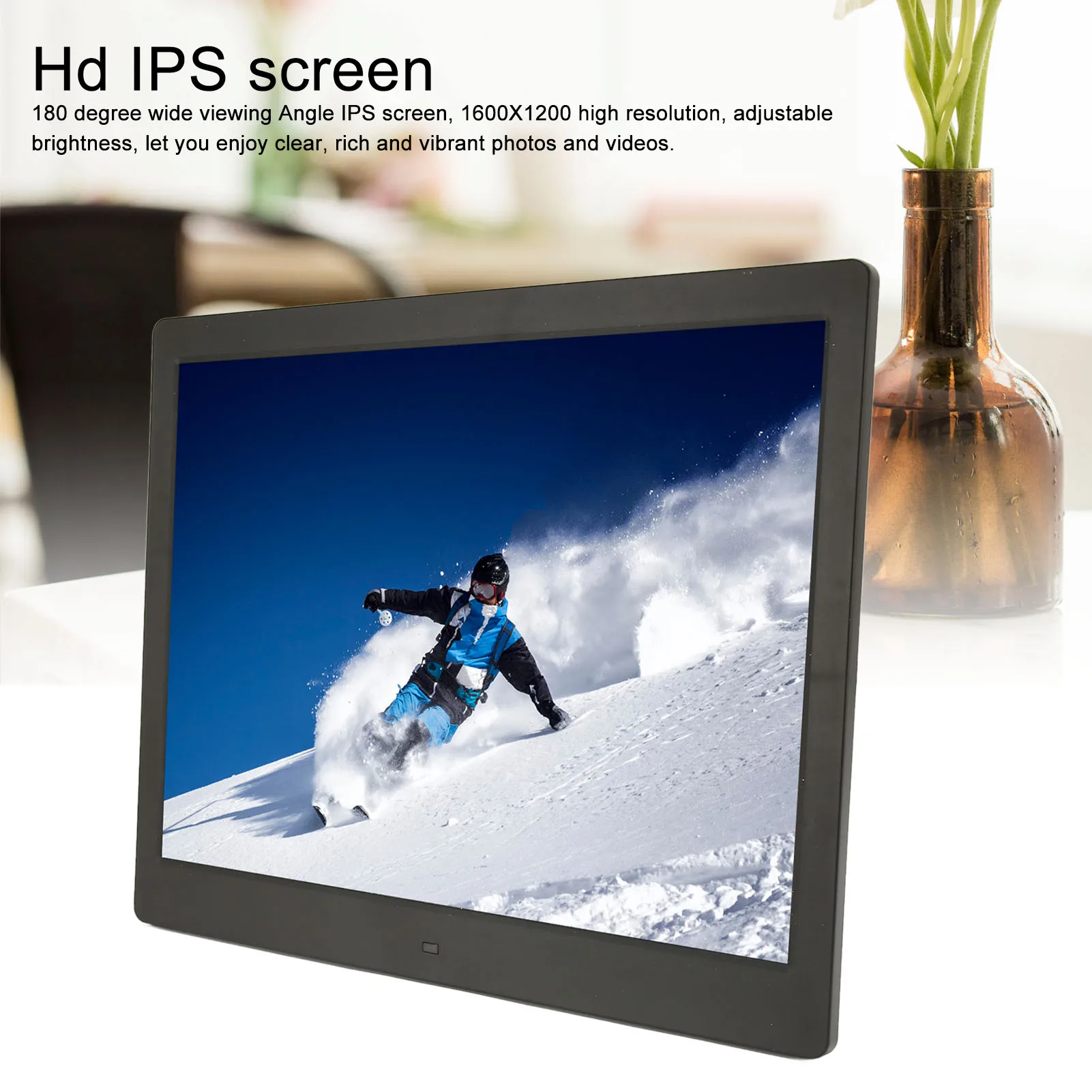 Cadre Photo numérique, résolution 1600x1200, cadre Photo numérique multifonctionnel, affichage 4:3 de 16 pouces pour l'extérieur et la fête