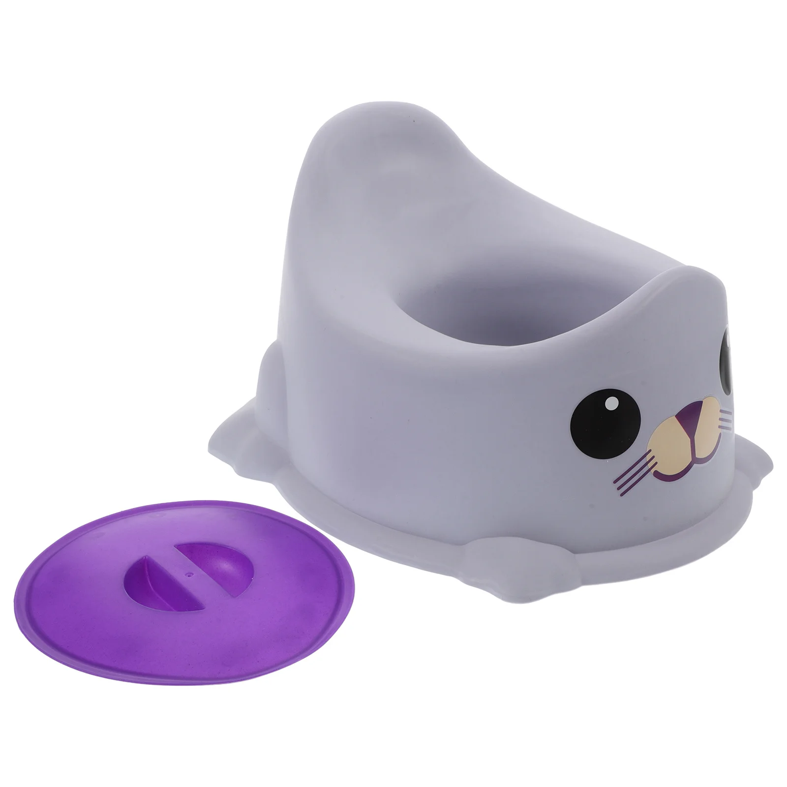

Portable Toddler Potty Training Seat with Backrest Cute Animal Design Removable Lid Antislip Mat for Kids Baby Toilet Trainer
