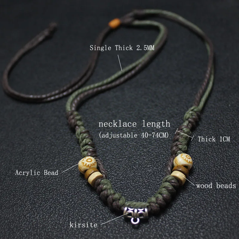 Men's Bold Handwoven Pendant Chain Necklace, Adjustable