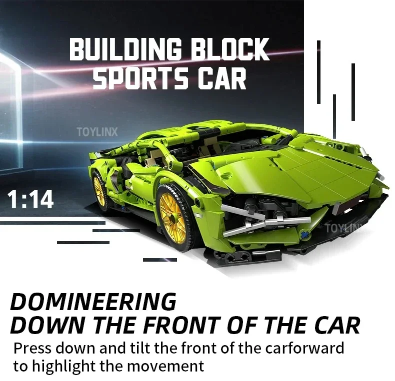 3696 pièces supercar modèle blocs de construction jouet enfants voiture de sport blocs cadeau pour garçons modèle de construction à collectionner