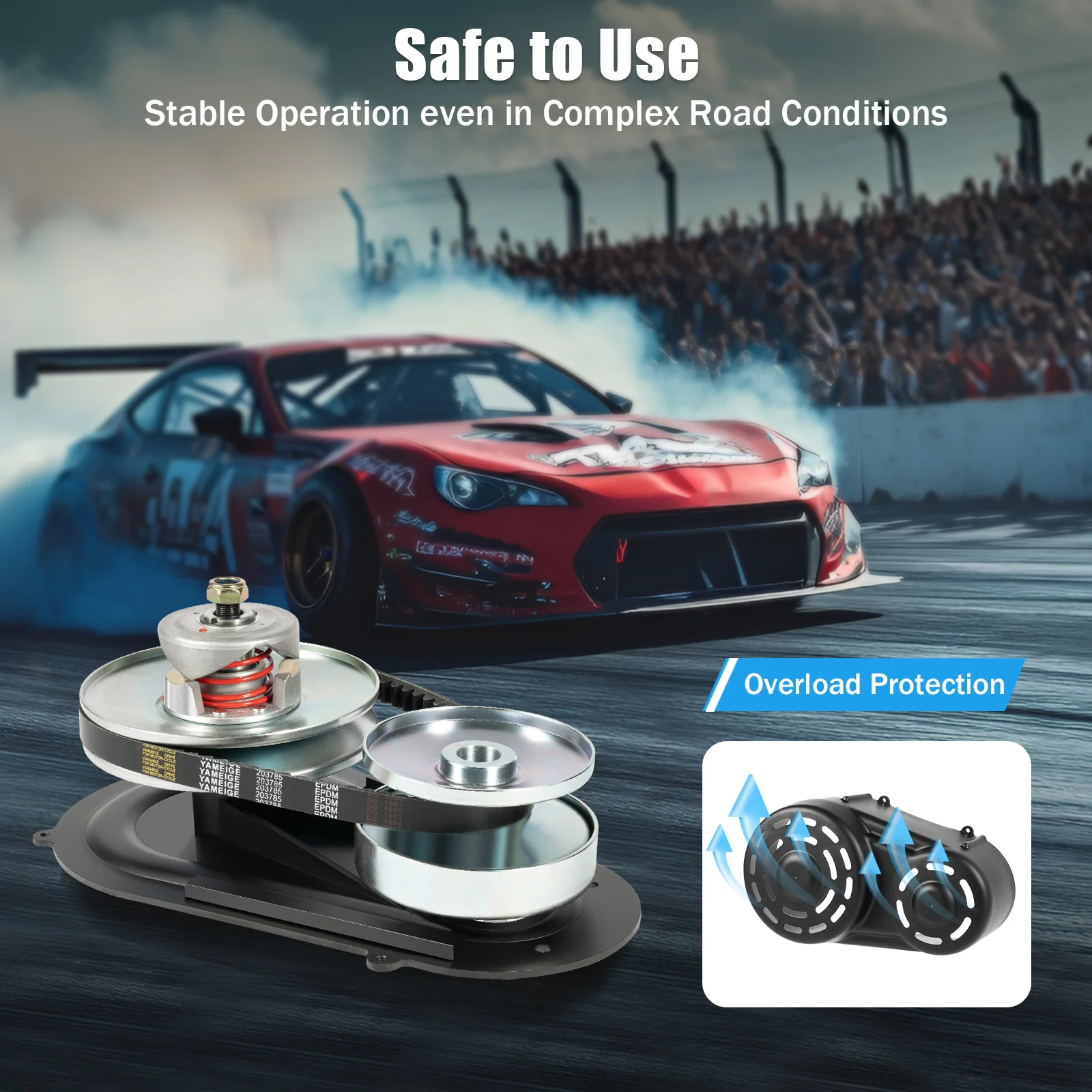 

Universal 8-16HP Torque Converter Pulley Kit,CVT Drive Clutch for Go-Kart, Mini Bike & Light Off-Road Vehicle,3/4" Bore Fits