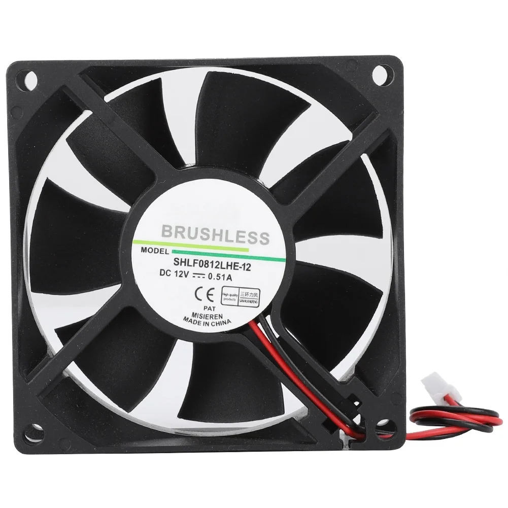 

SHLF0812LHE-12 DC12V 0.51A 8CM 2Pin Large Air Volume Cooling Fan Cooler