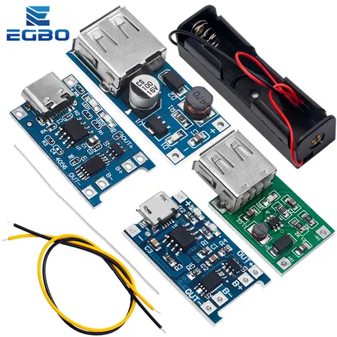 TP4056 5V 1A Micro USB 18650 Lithium Battery Charging Board Module with Overcharge Over-Discharge Protection