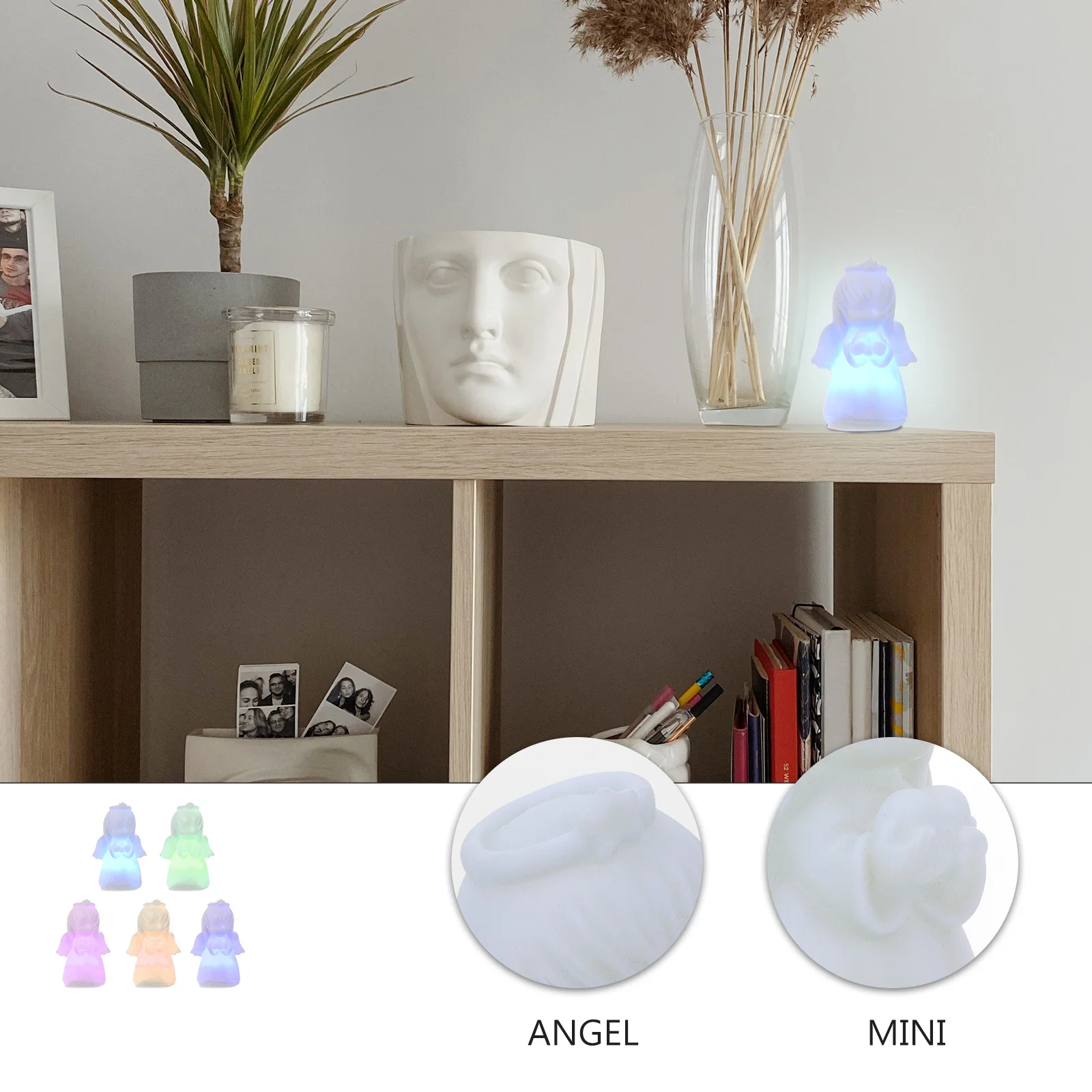 

5Pcs Colorful Light Ornaments Mini Vinyl Lamps Decorative Night Lights for Girls Room Home Gift Little Light